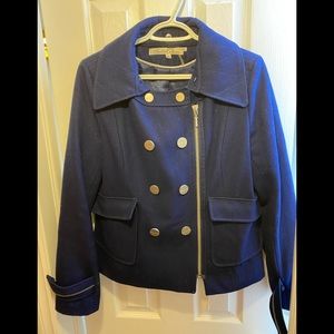 Wool jacket - royal blue with zipper details